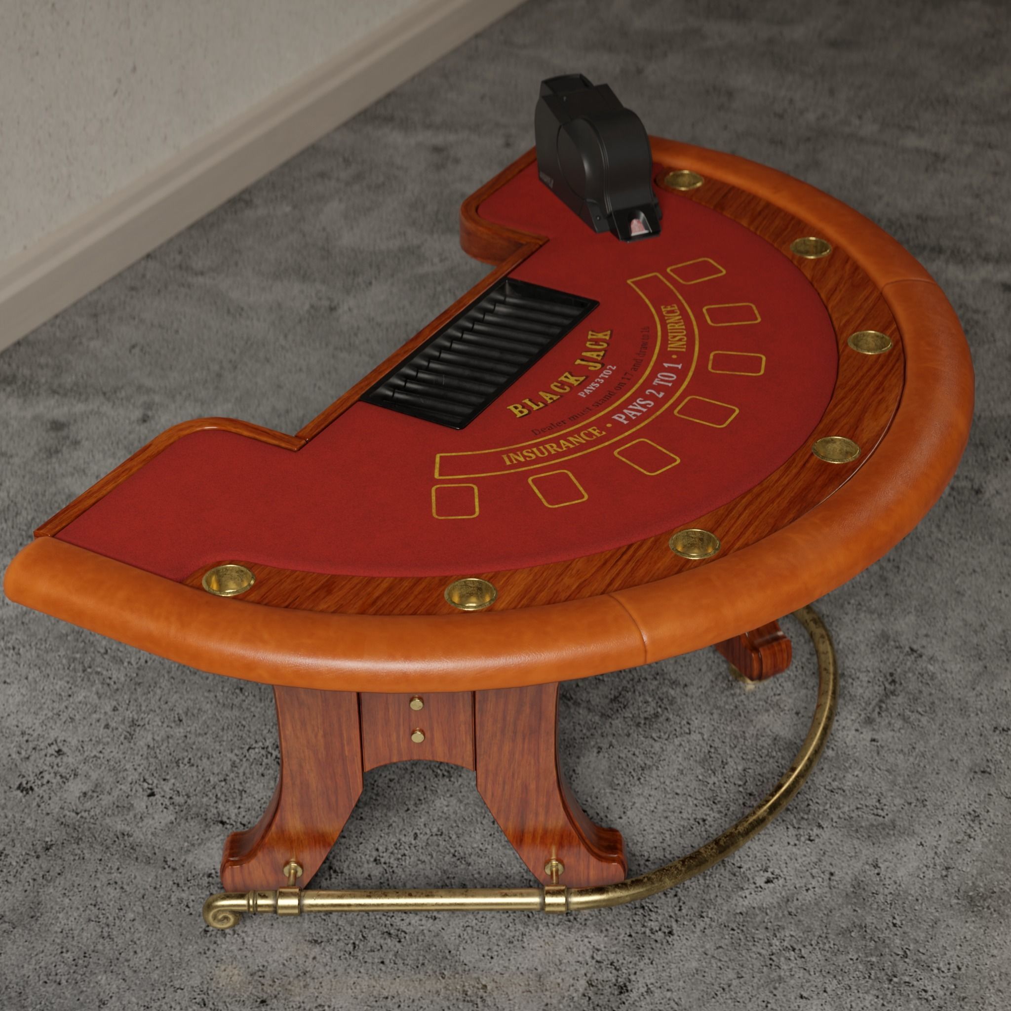 Blackjack Table 3D Low-poly 3D model_5