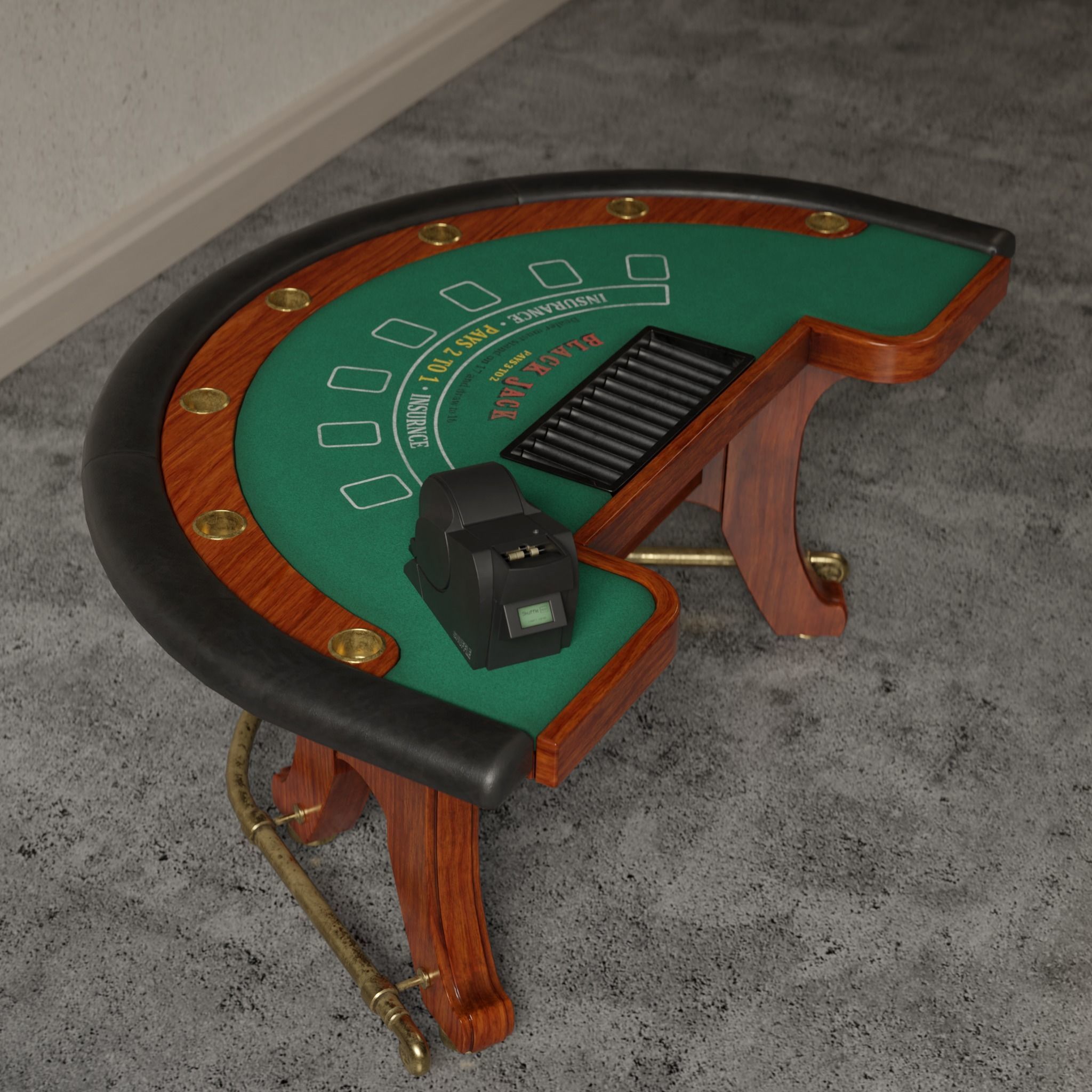Blackjack Table 3D Low-poly 3D model_10