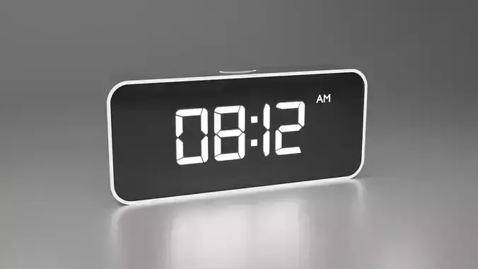 Clock 3D model digital alarm