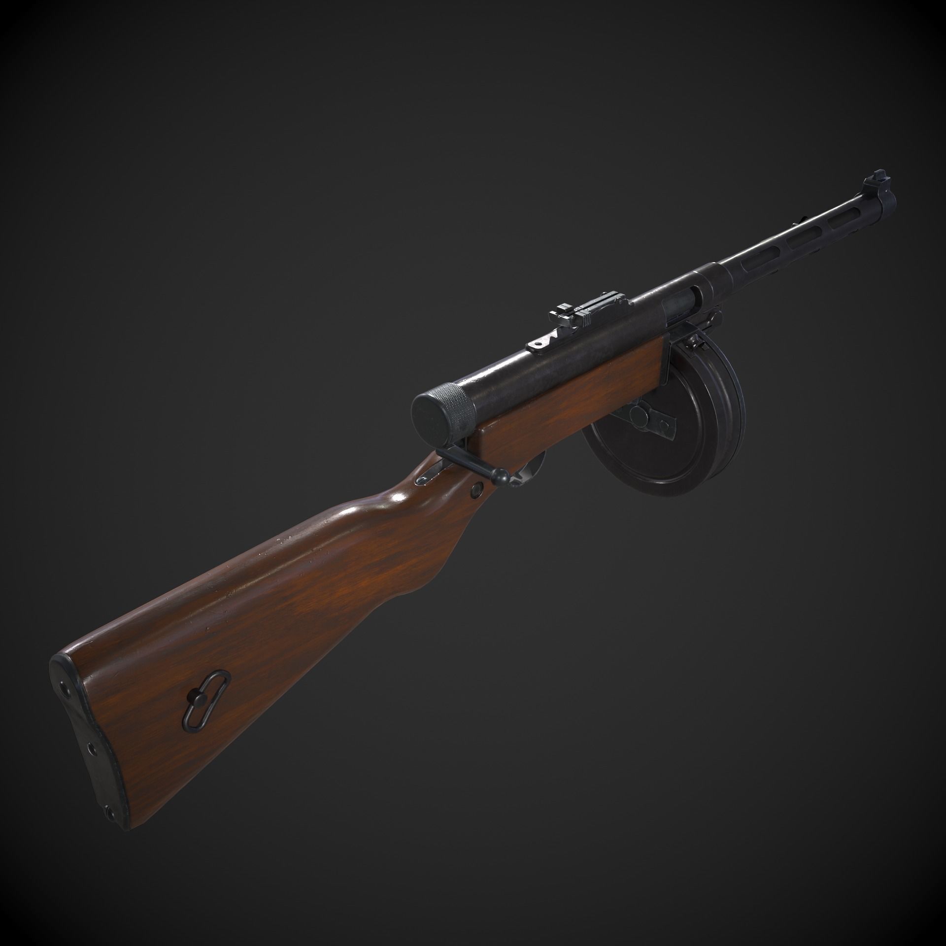 Suomi KP31 Low-poly 3D model_10