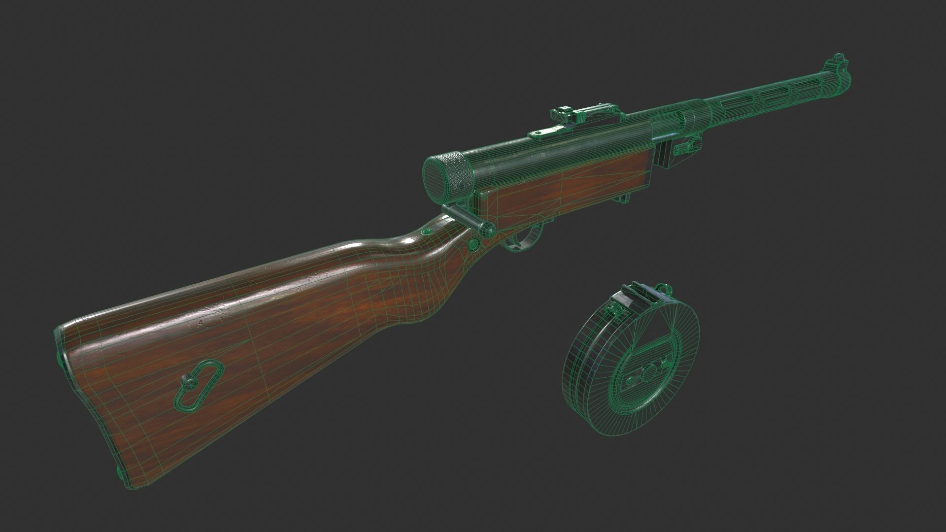 Suomi KP31 Low-poly 3D model_9