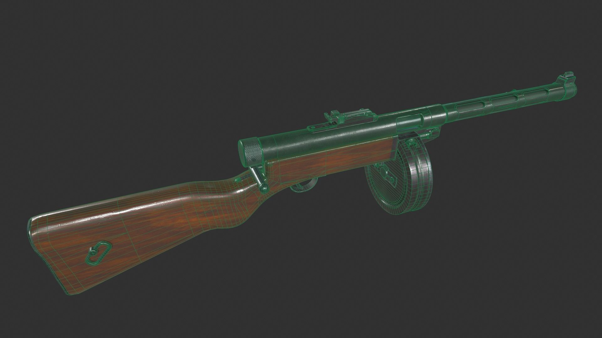 Suomi KP31 Low-poly 3D model_1