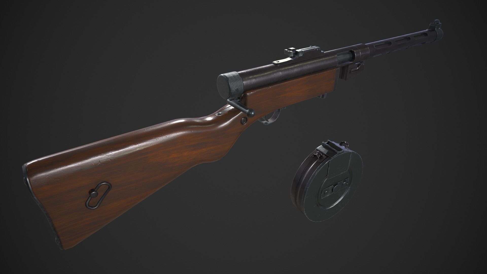 Suomi KP31 Low-poly 3D model_8