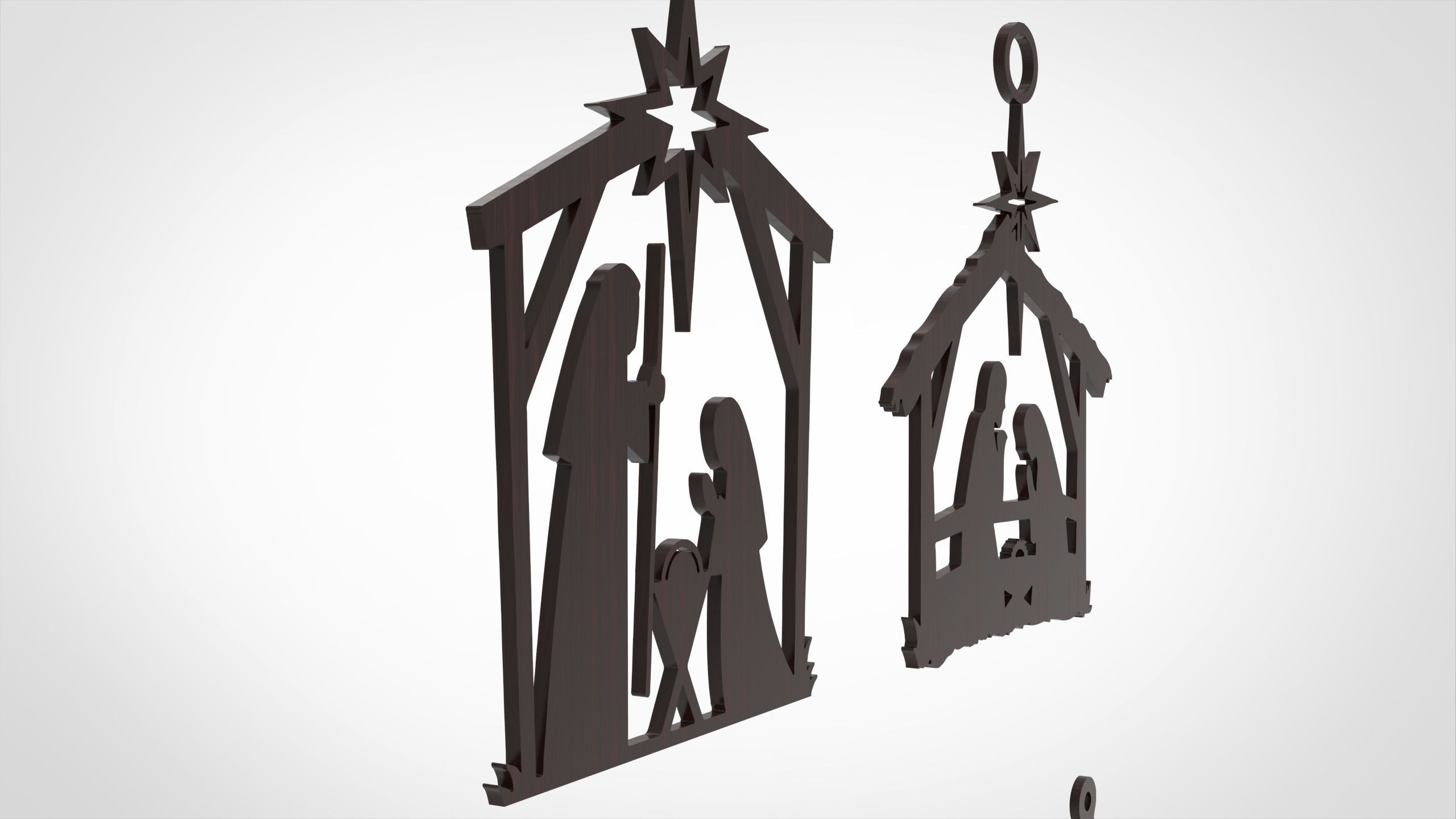 Christmas Holy Family ornaments Pack of 4   3D print model_3