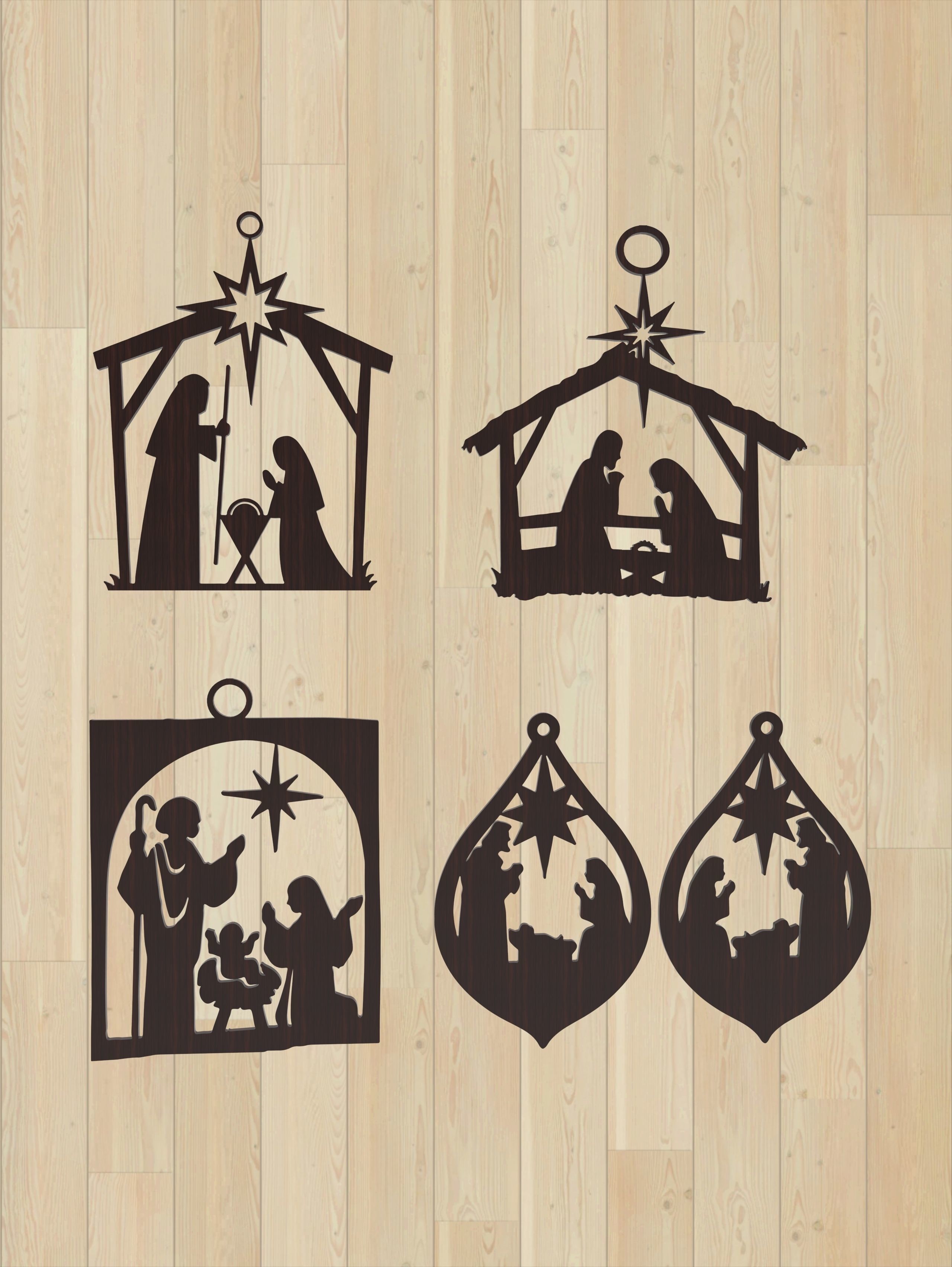 Christmas Holy Family ornaments Pack of 4   3D print model_2