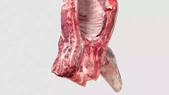 Pork Body Half Low-poly 3D model