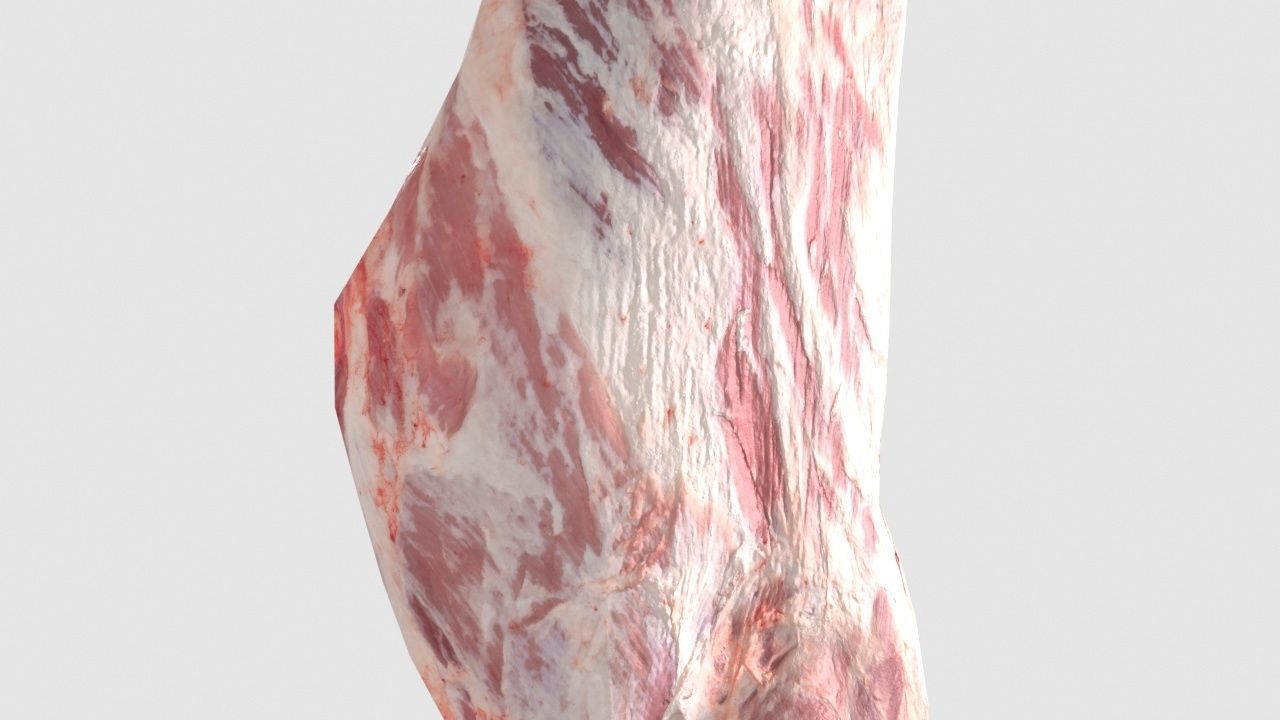 Pork Body Half Low-poly 3D model_4