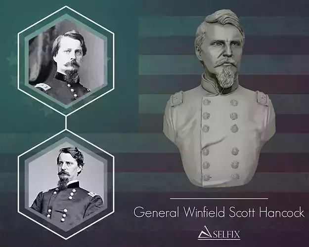 General Winfield Scott Hancock bust sculpture 3D print model