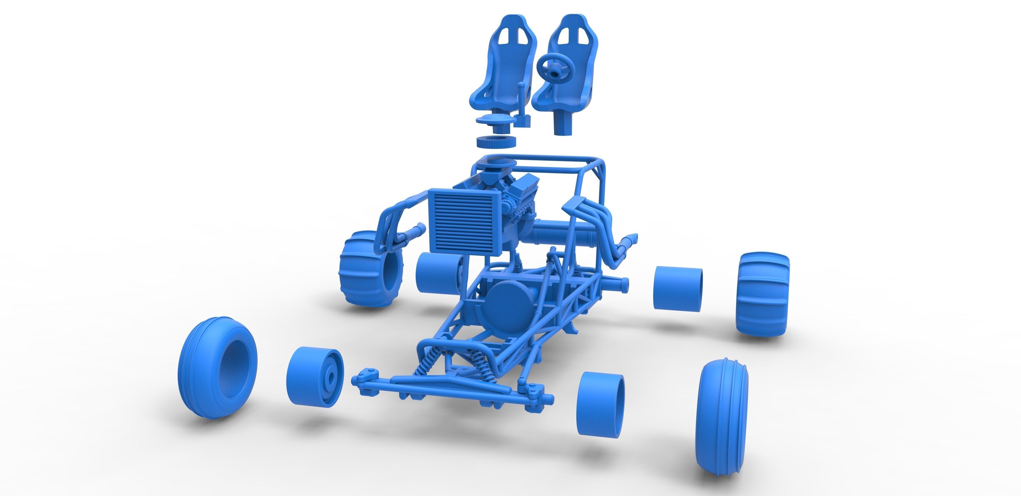 Old school water pumper Sand buggy Version 2 Scale 1 to 25 3D print model_32