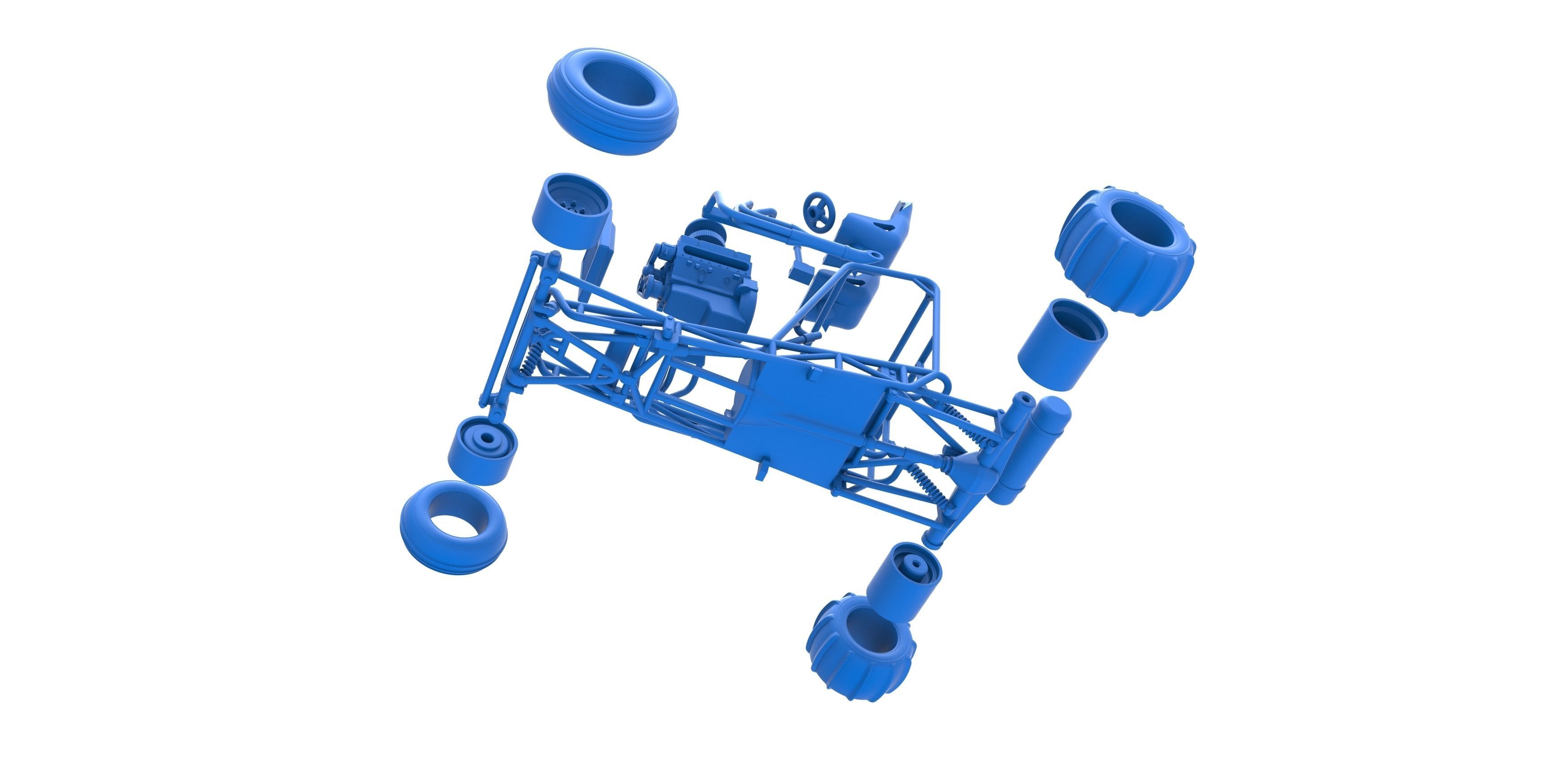 Old school water pumper Sand buggy Version 2 Scale 1 to 25 3D print model_31