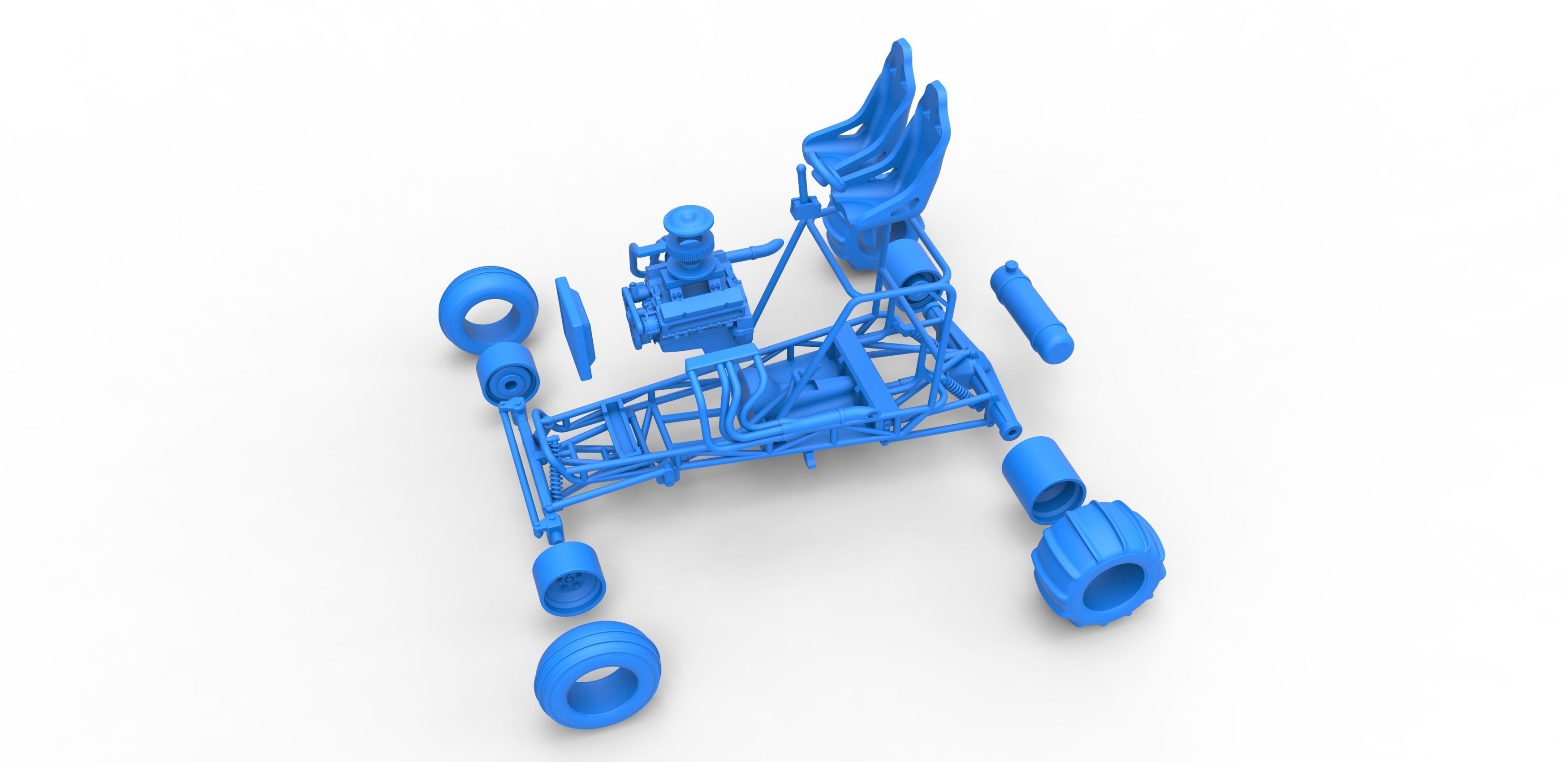 Old school water pumper Sand buggy Version 2 Scale 1 to 25 3D print model_30