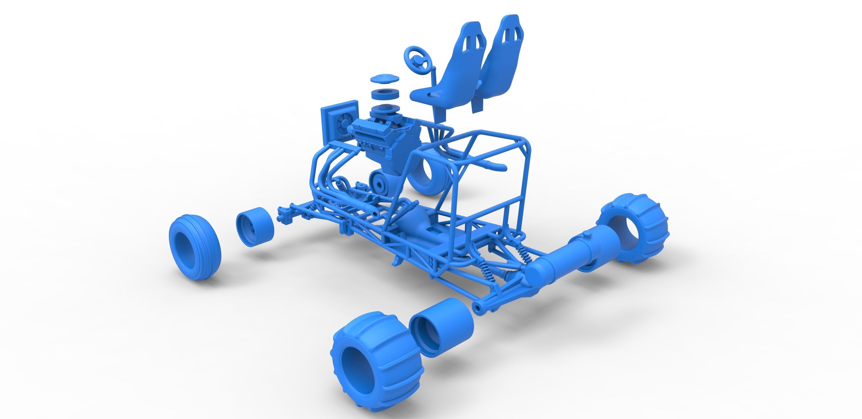 Old school water pumper Sand buggy Version 2 Scale 1 to 25 3D print model_35