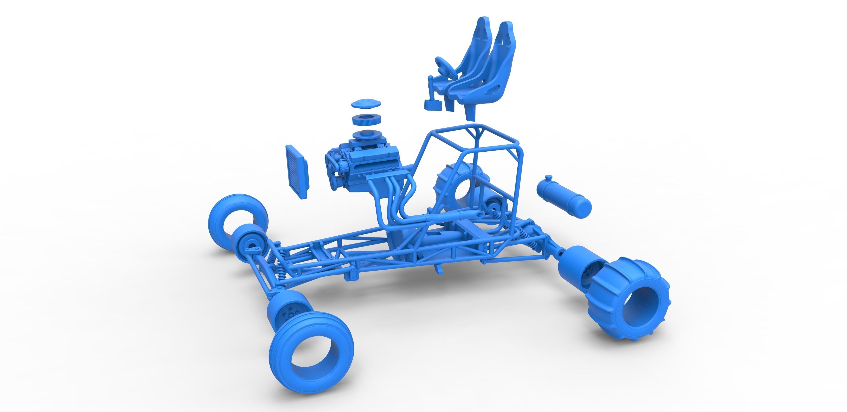 Old school water pumper Sand buggy Version 2 Scale 1 to 25 3D print model_29