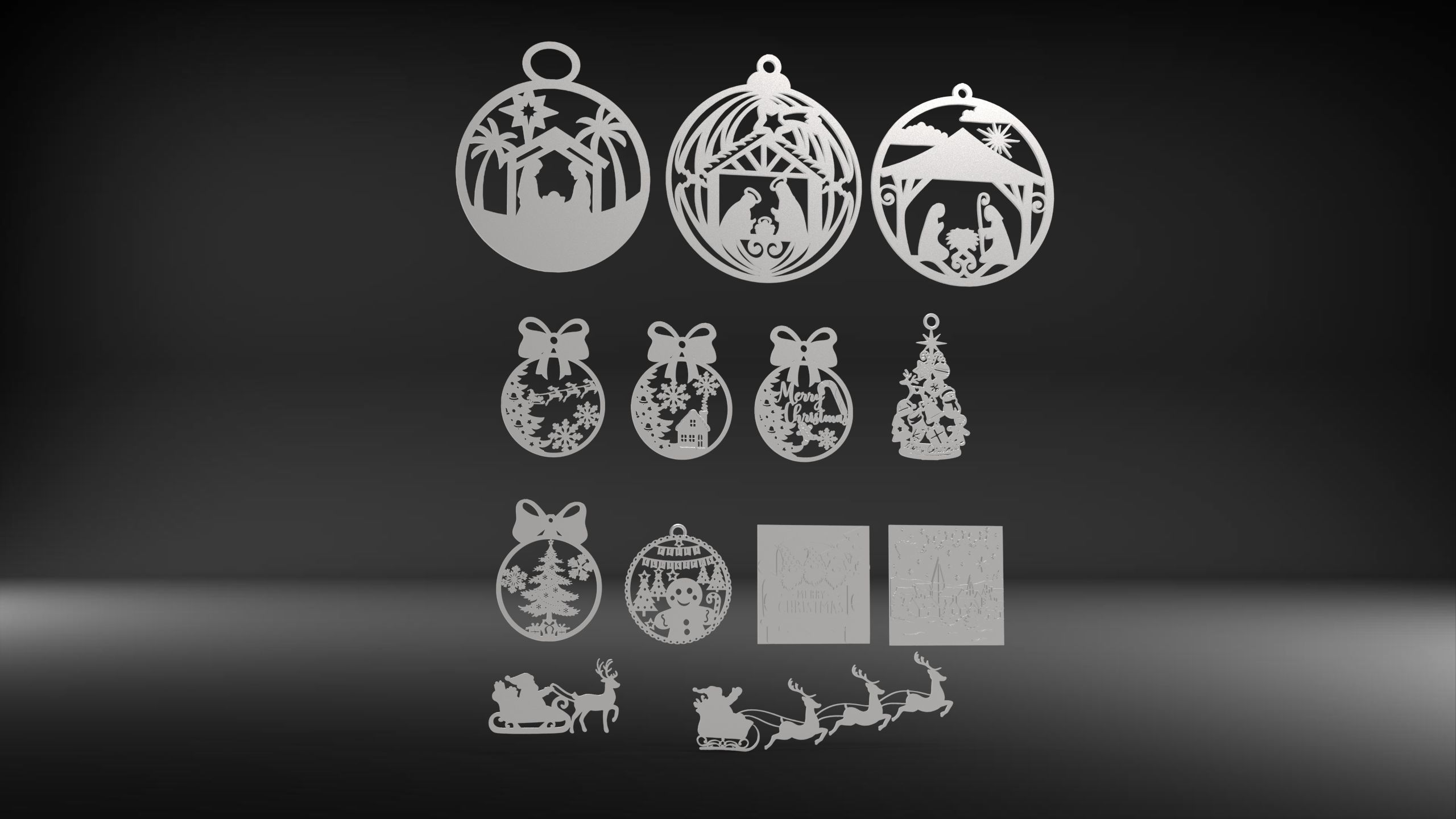 Christmas Holy Family ornaments Pack of 13-  3D print model 3D print model_2