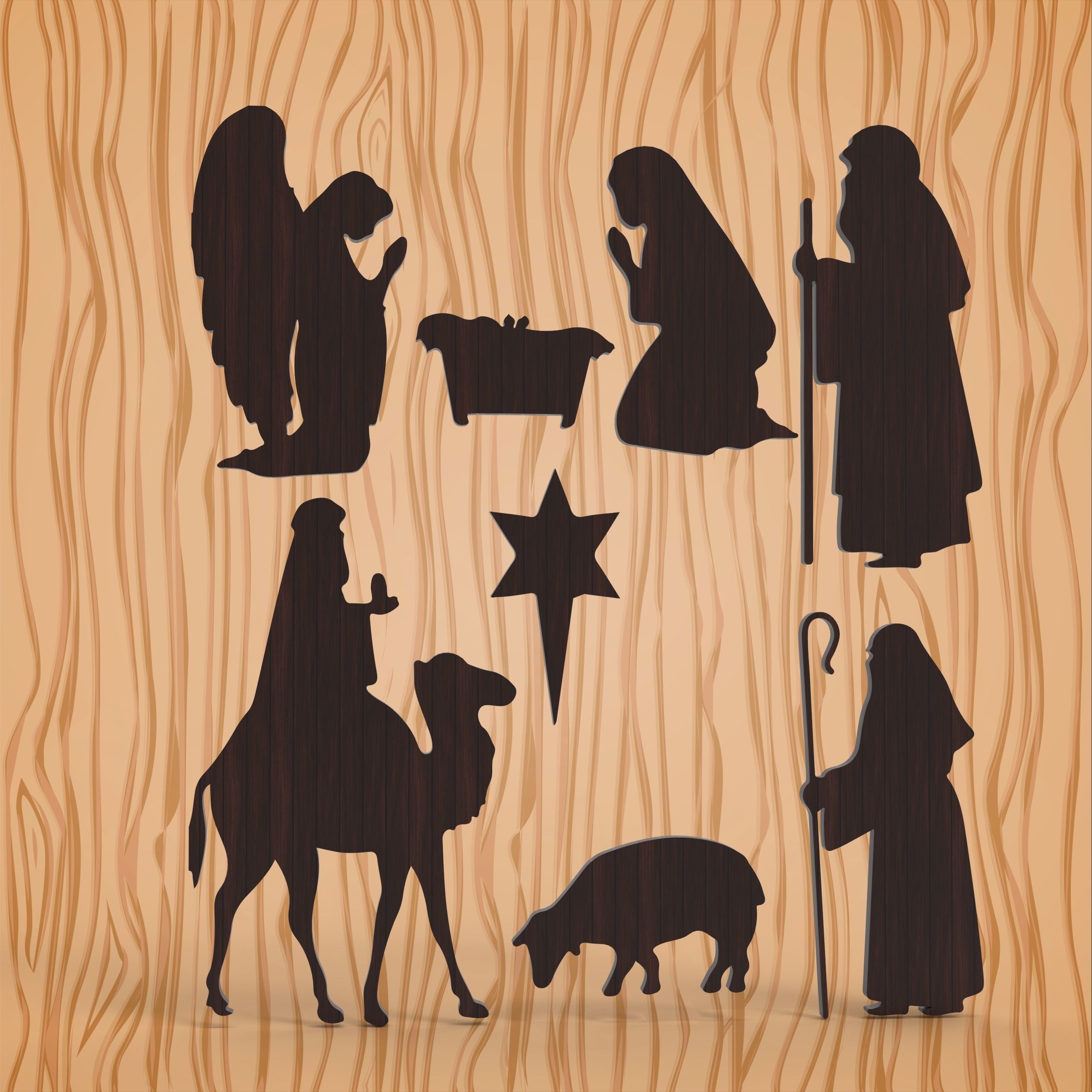 Christmas Holy Family ornaments Pack of 8 3D print model 3D print model_2