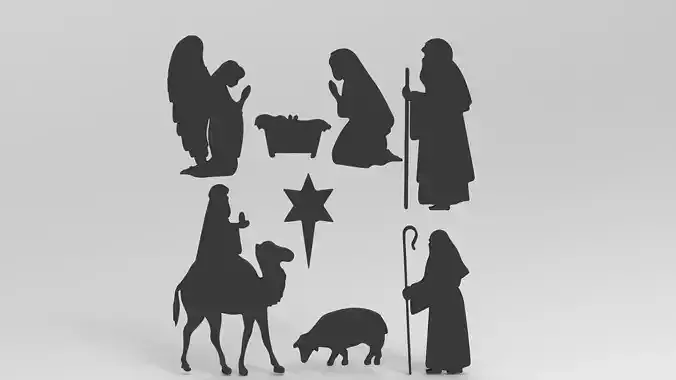 Christmas Holy Family ornaments Pack of 8 3D print model 3D print model