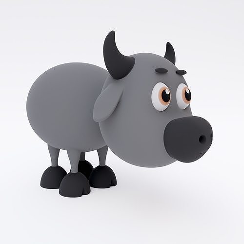 Buffalo cartoon animal 3d model 3D model CGTrader