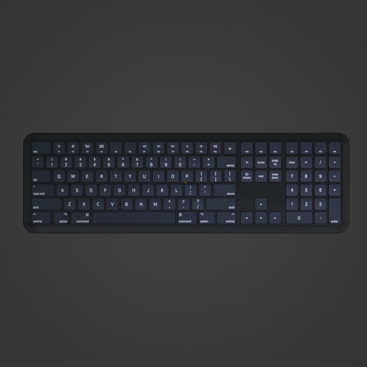 Computer Keyboard Low-poly 3D model_8