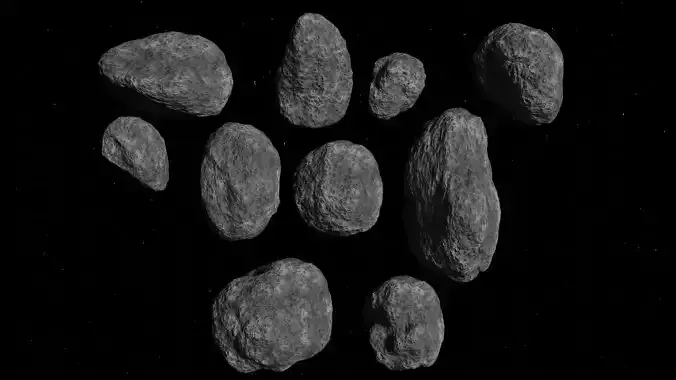 Asteroid Set group of rocks