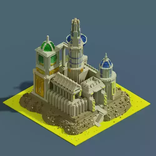 voxel castel 128x128x128 cube