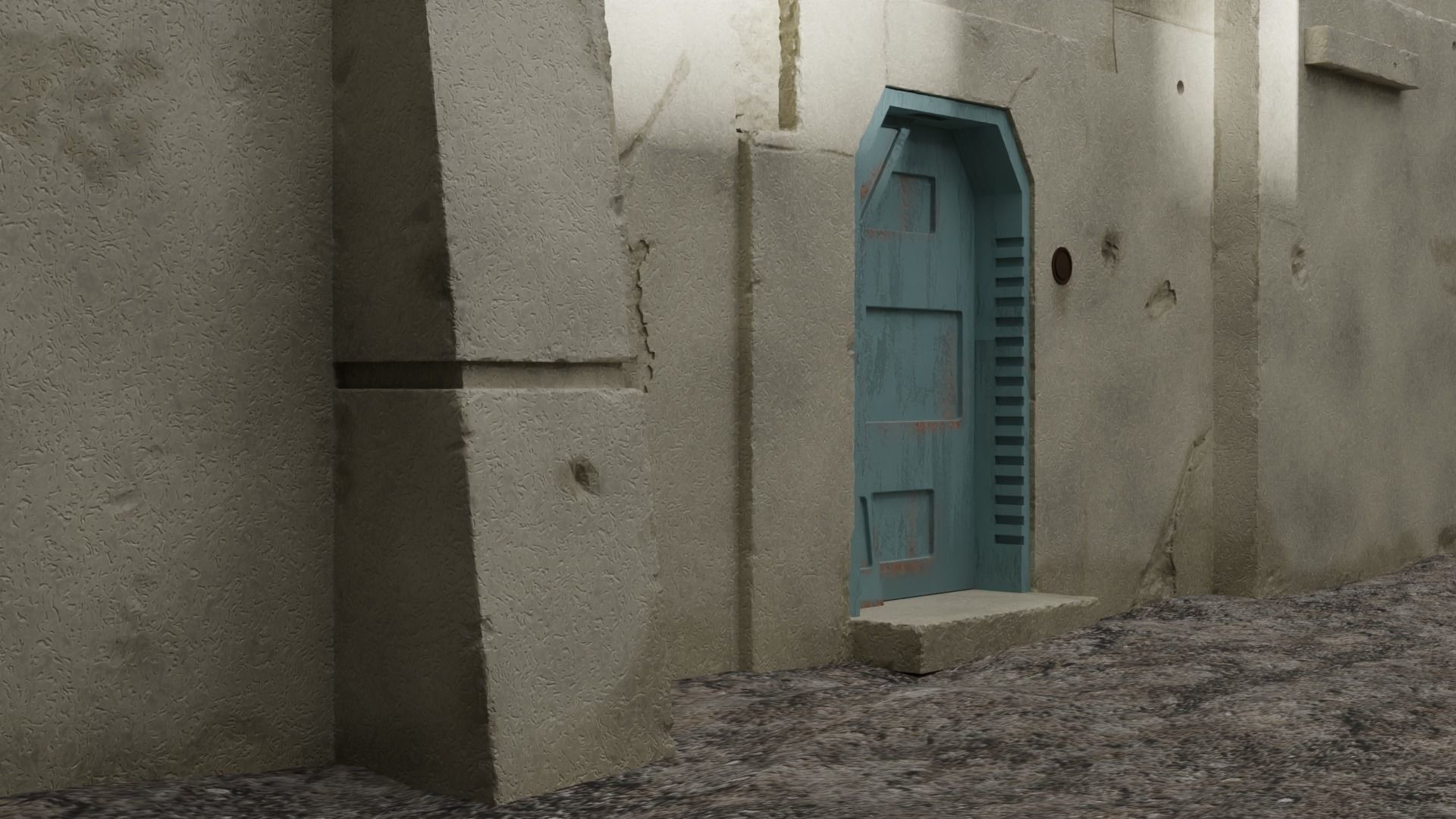 Nevarro Imperial Door 1-6 scale Hottoys 3D print model_3