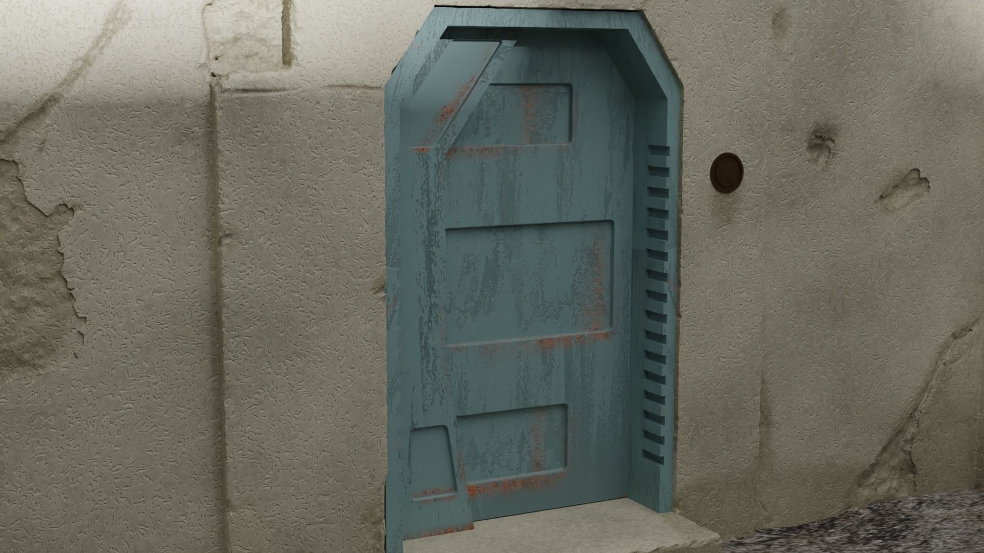 Nevarro Imperial Door 1-6 scale Hottoys 3D print model_5