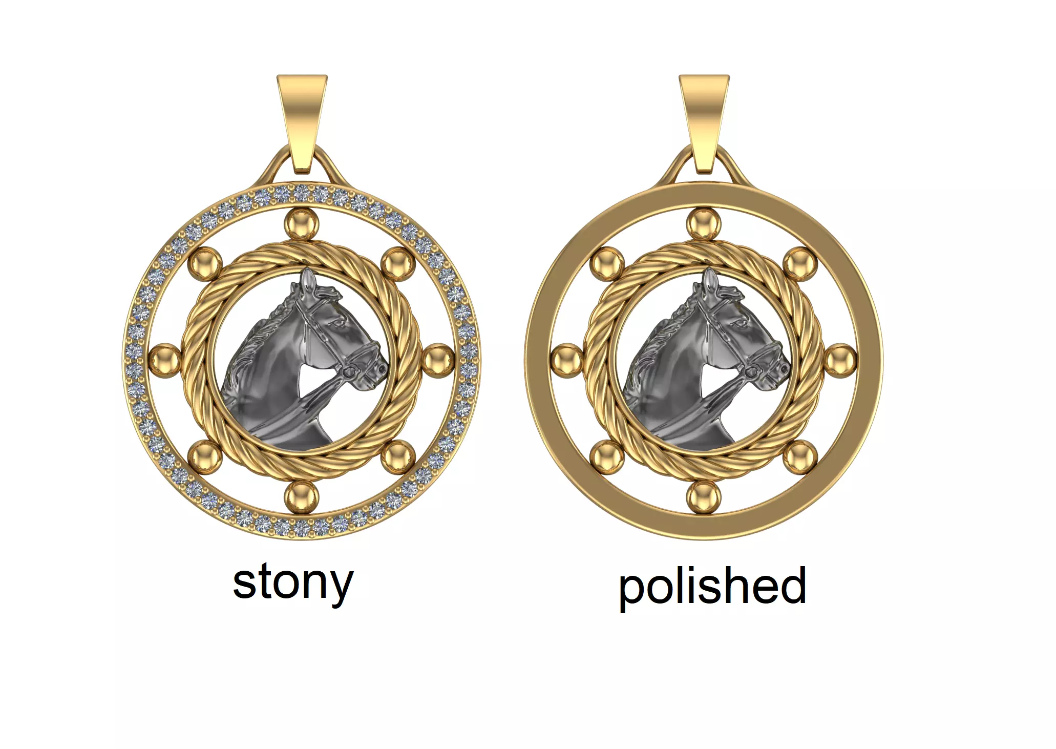 Horse Pendant 3D print model_0