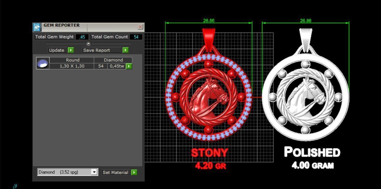 Horse Pendant 3D print model_3