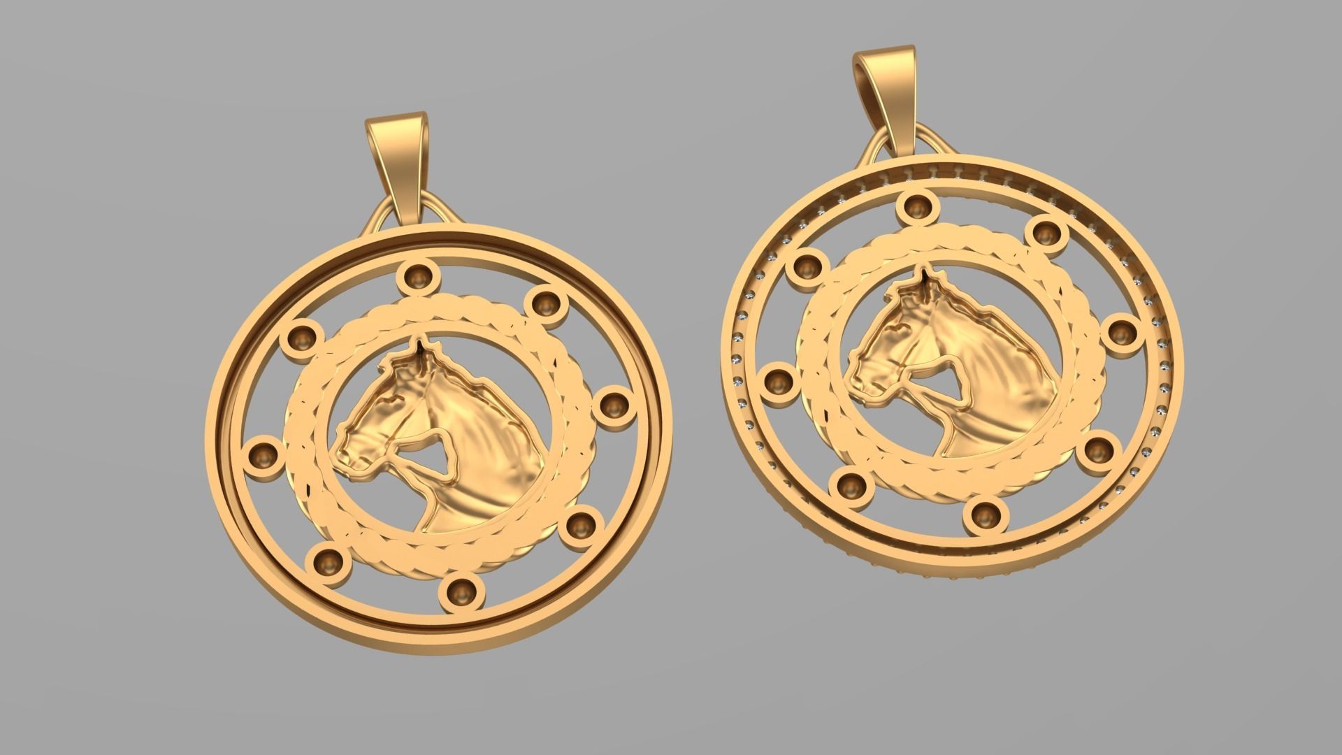 Horse Pendant 3D print model_2