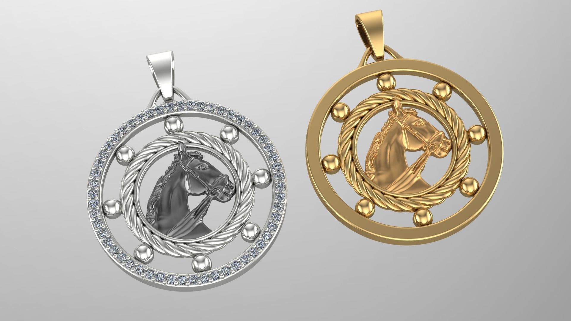 Horse Pendant 3D print model_1