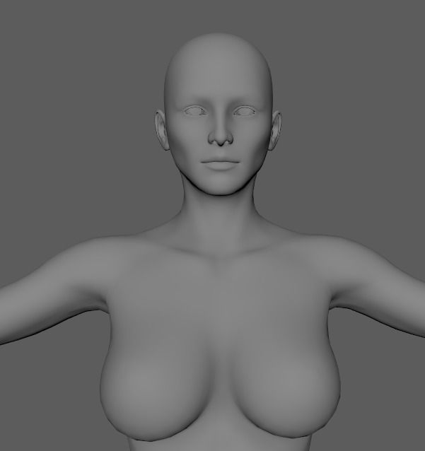 Female Basemesh Free low-poly 3D model_2