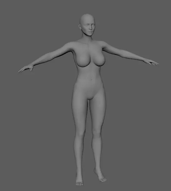 Female Basemesh Free low-poly 3D model_0