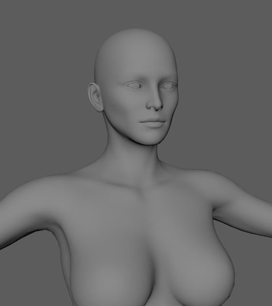 Female Basemesh Free low-poly 3D model_3