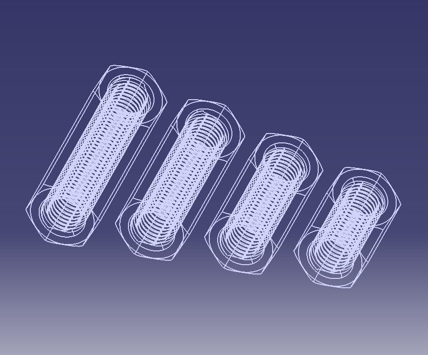 M24 Hexagonal Stud Connector 3D print model_3