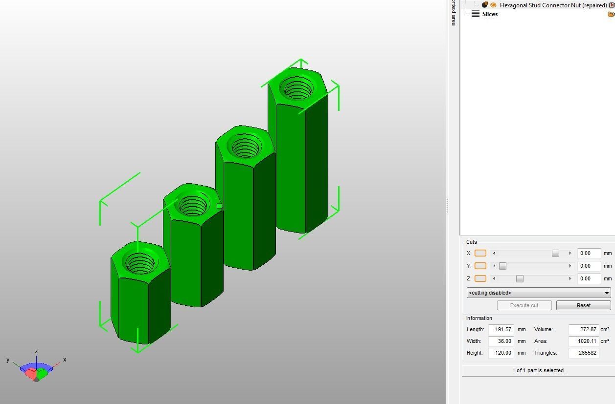 M24 Hexagonal Stud Connector 3D print model_12