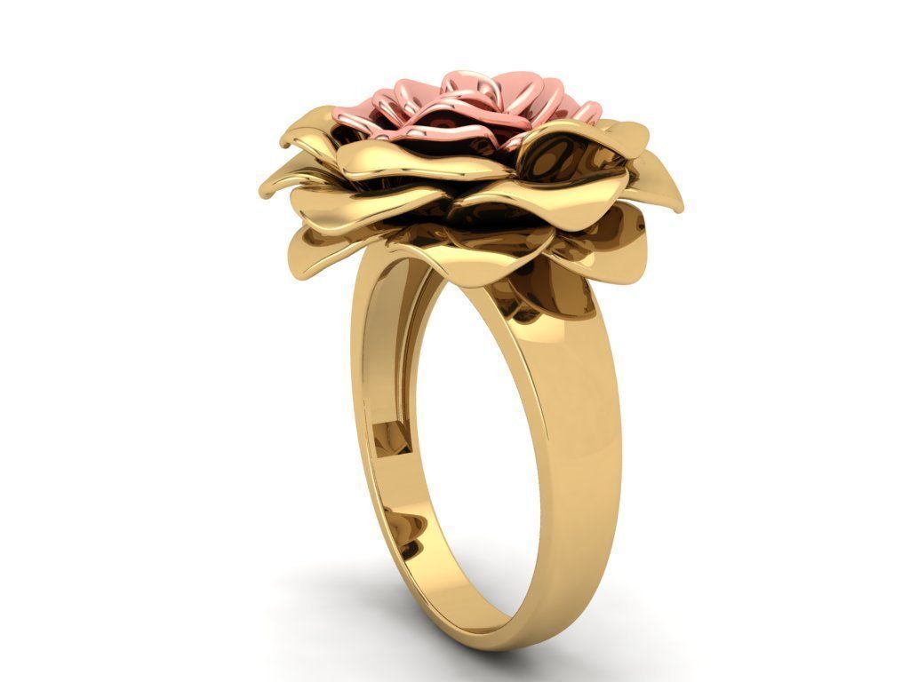 The Gold Rose Ring 3D print model_17