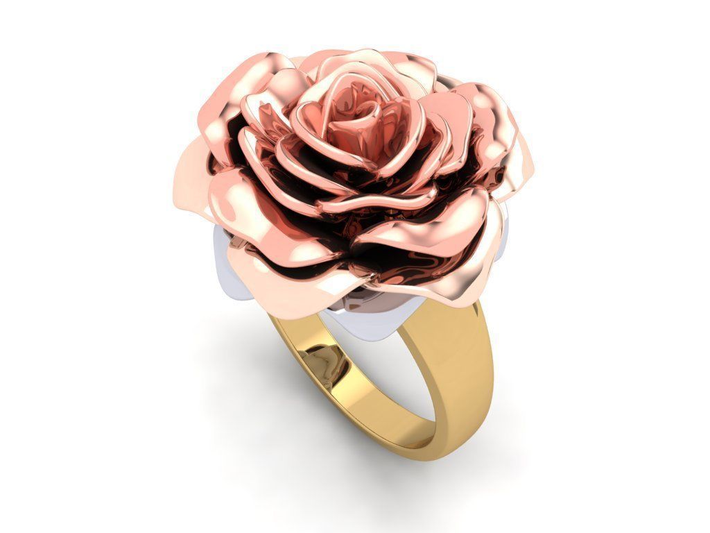 The Gold Rose Ring 3D print model_6