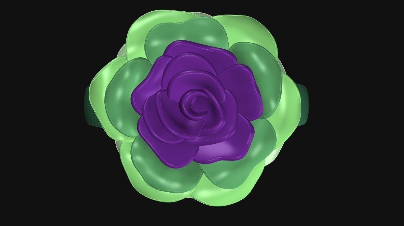 The Gold Rose Ring 3D print model_30