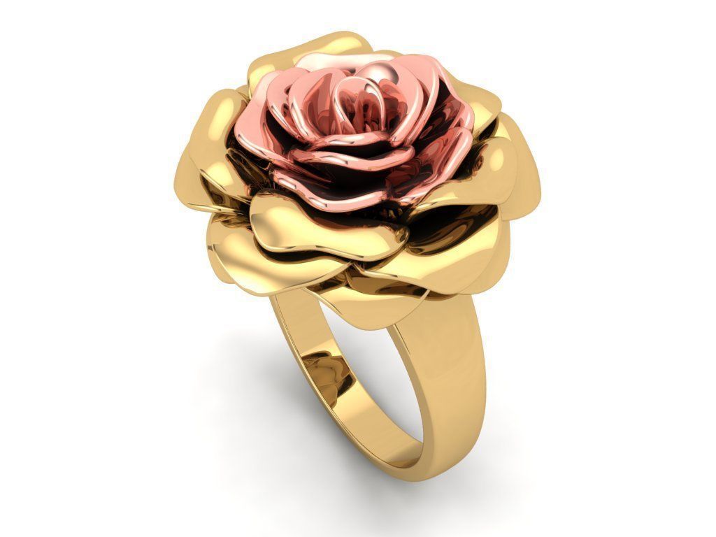 The Gold Rose Ring 3D print model_2