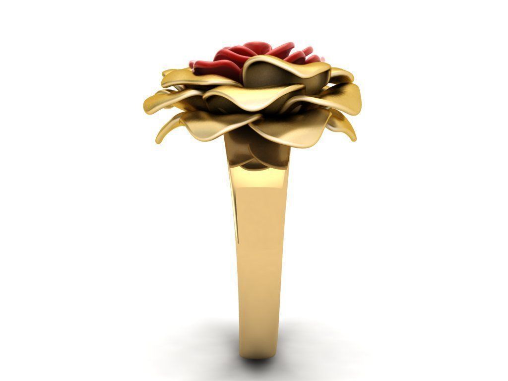 The Gold Rose Ring 3D print model_19