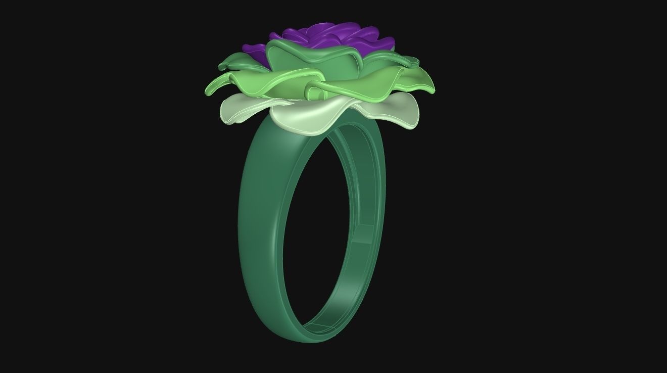 The Gold Rose Ring 3D print model_26