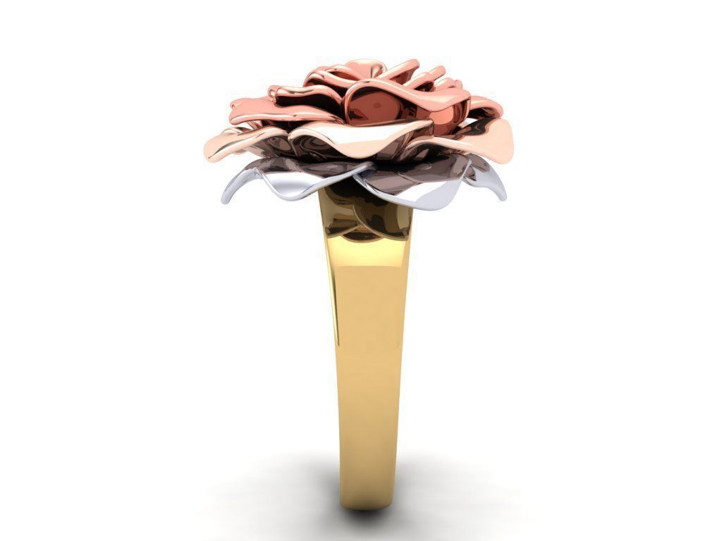 The Gold Rose Ring 3D print model_21