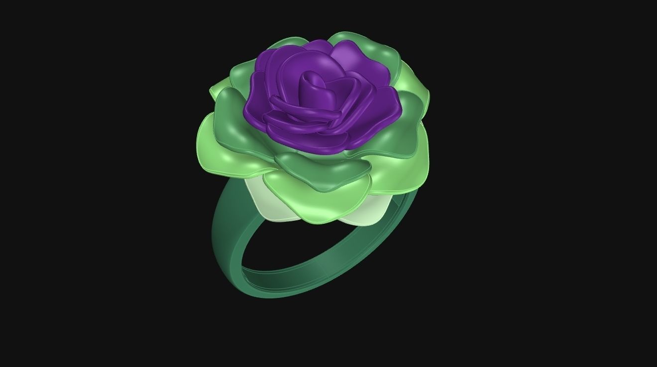 The Gold Rose Ring 3D print model_23