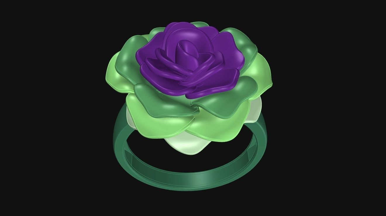 The Gold Rose Ring 3D print model_29