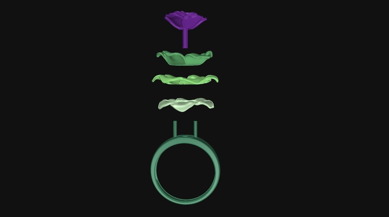 The Gold Rose Ring 3D print model_33