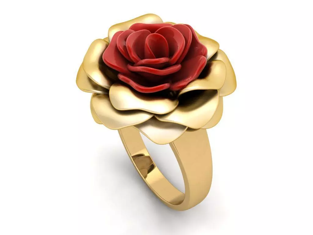 The Gold Rose Ring 3D print model_0