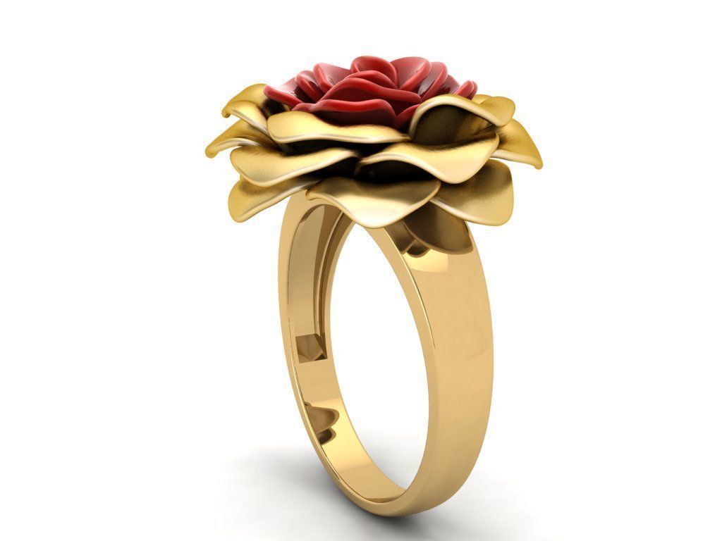 The Gold Rose Ring 3D print model_16