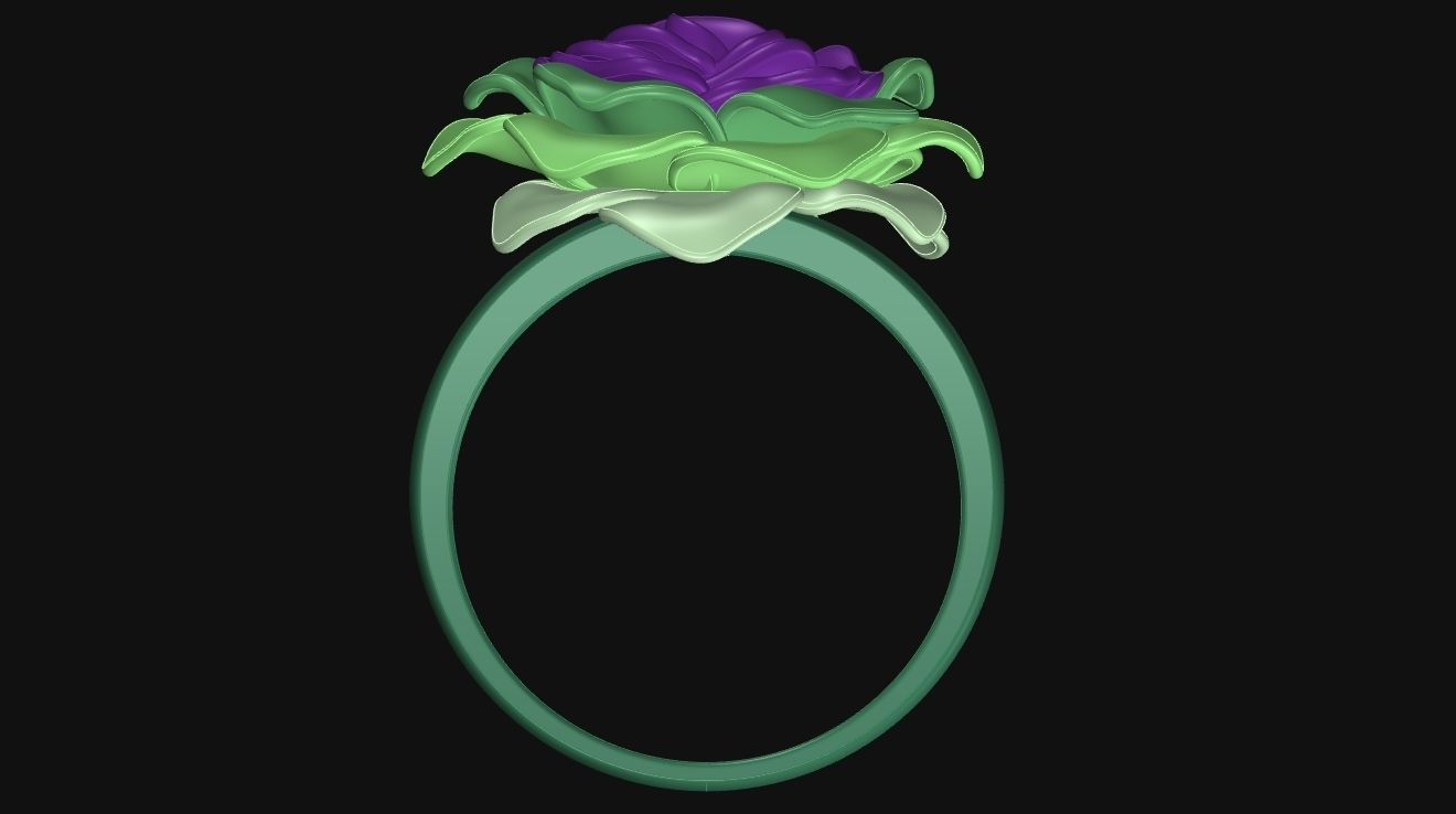 The Gold Rose Ring 3D print model_27