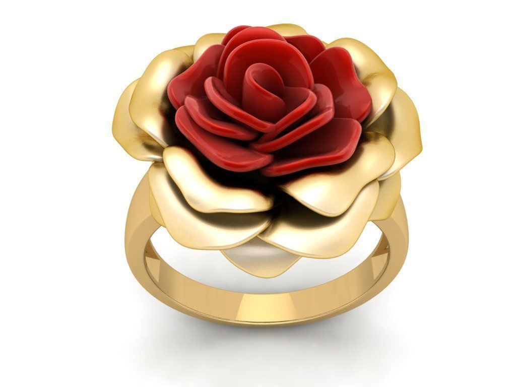 The Gold Rose Ring 3D print model_10