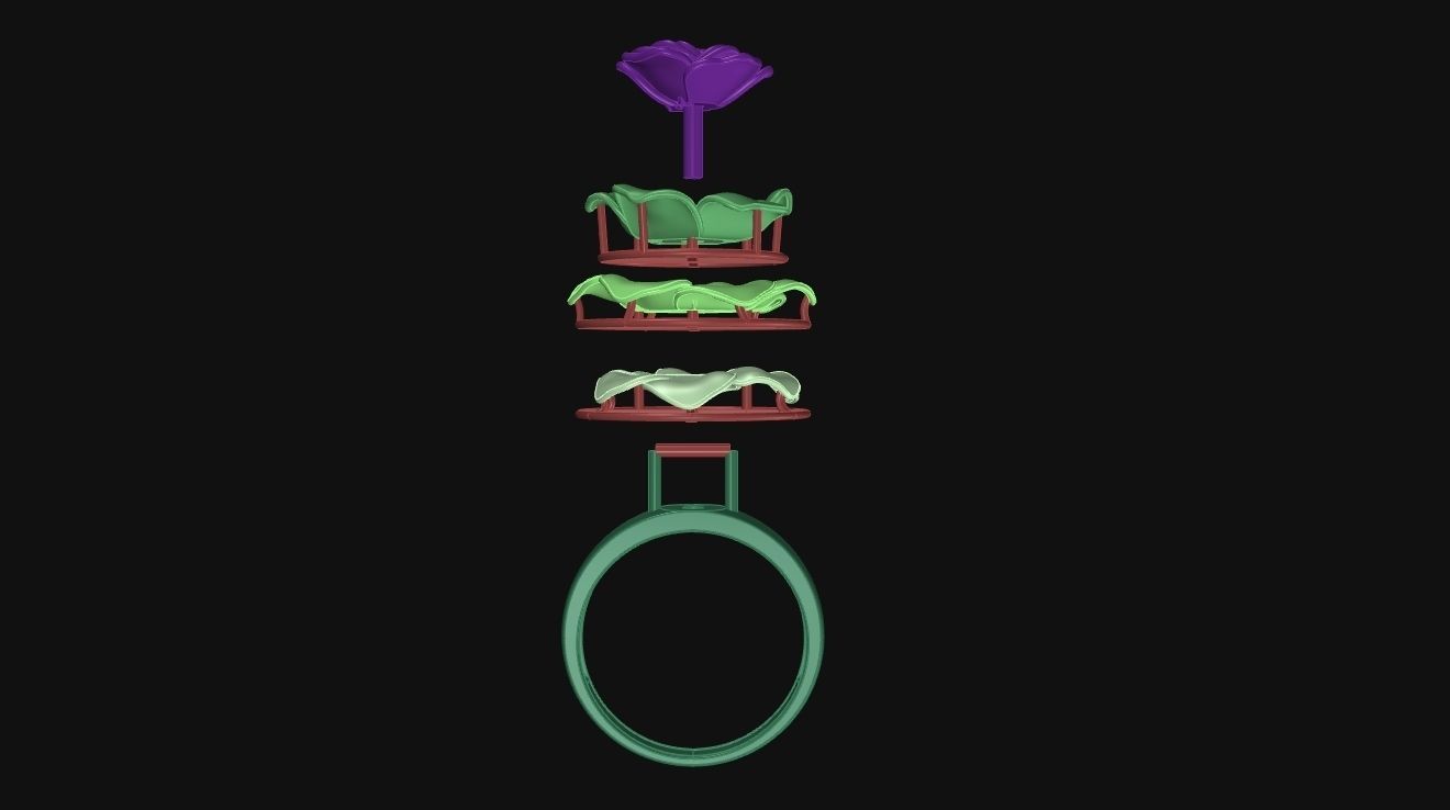 The Gold Rose Ring 3D print model_38